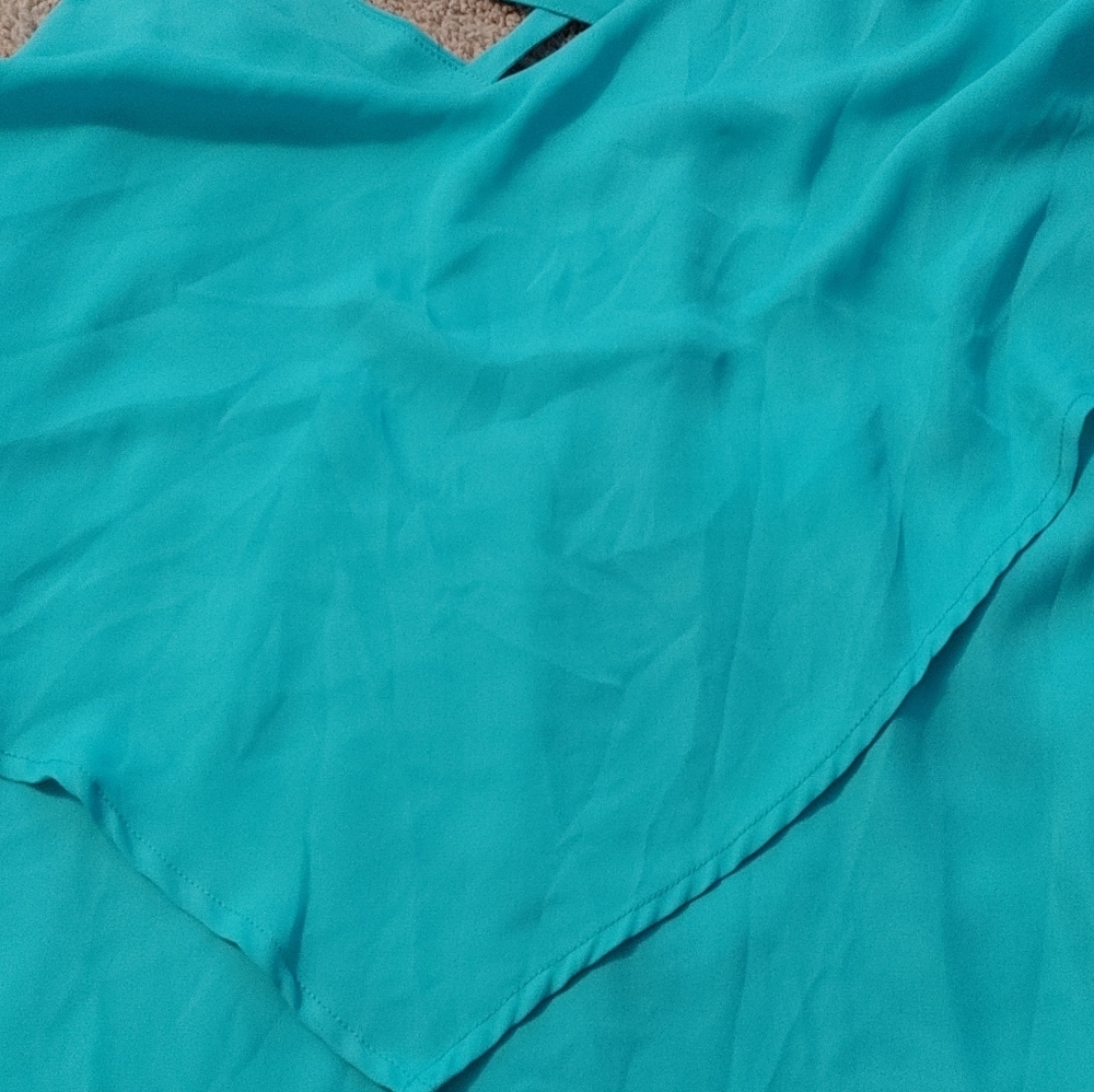 Torrid sz0 teal chiffon tiered cami